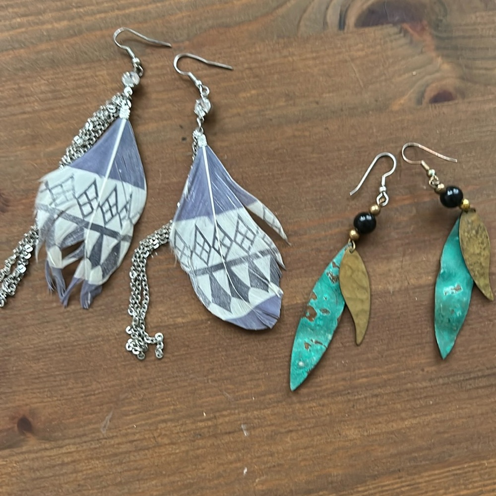 two pairs  of earrings